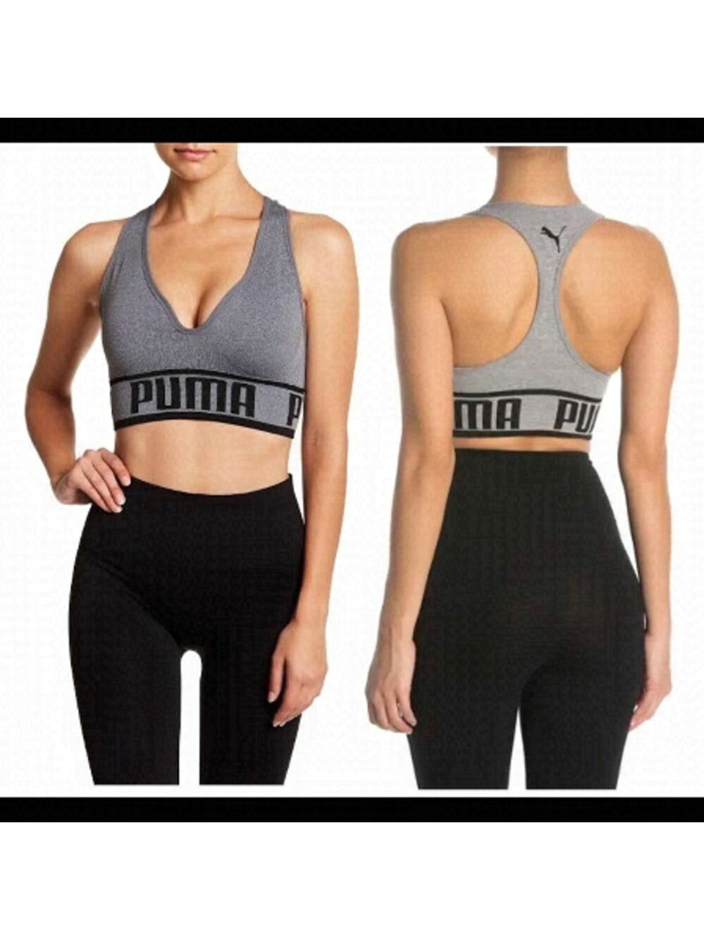 Puma gray Apex sports bra Sz M